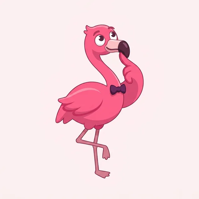Flo the flamingo thinking